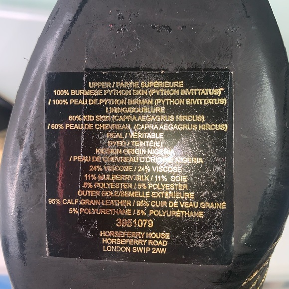 burberry burmese python skin metallic flats 39.5 new - Picture 10 of 12